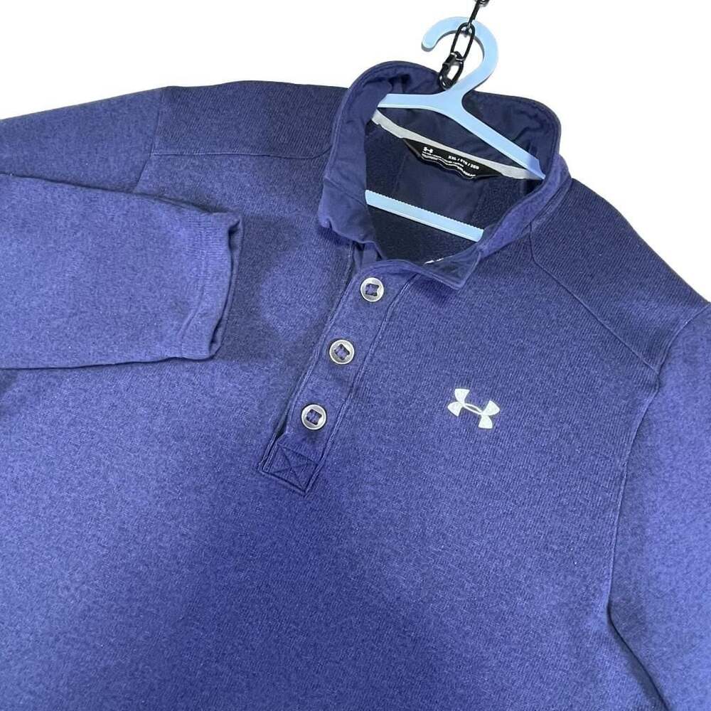 Under Armour Pullover Men Medium Henley Button Front Cold gear Fitted Storm XXL